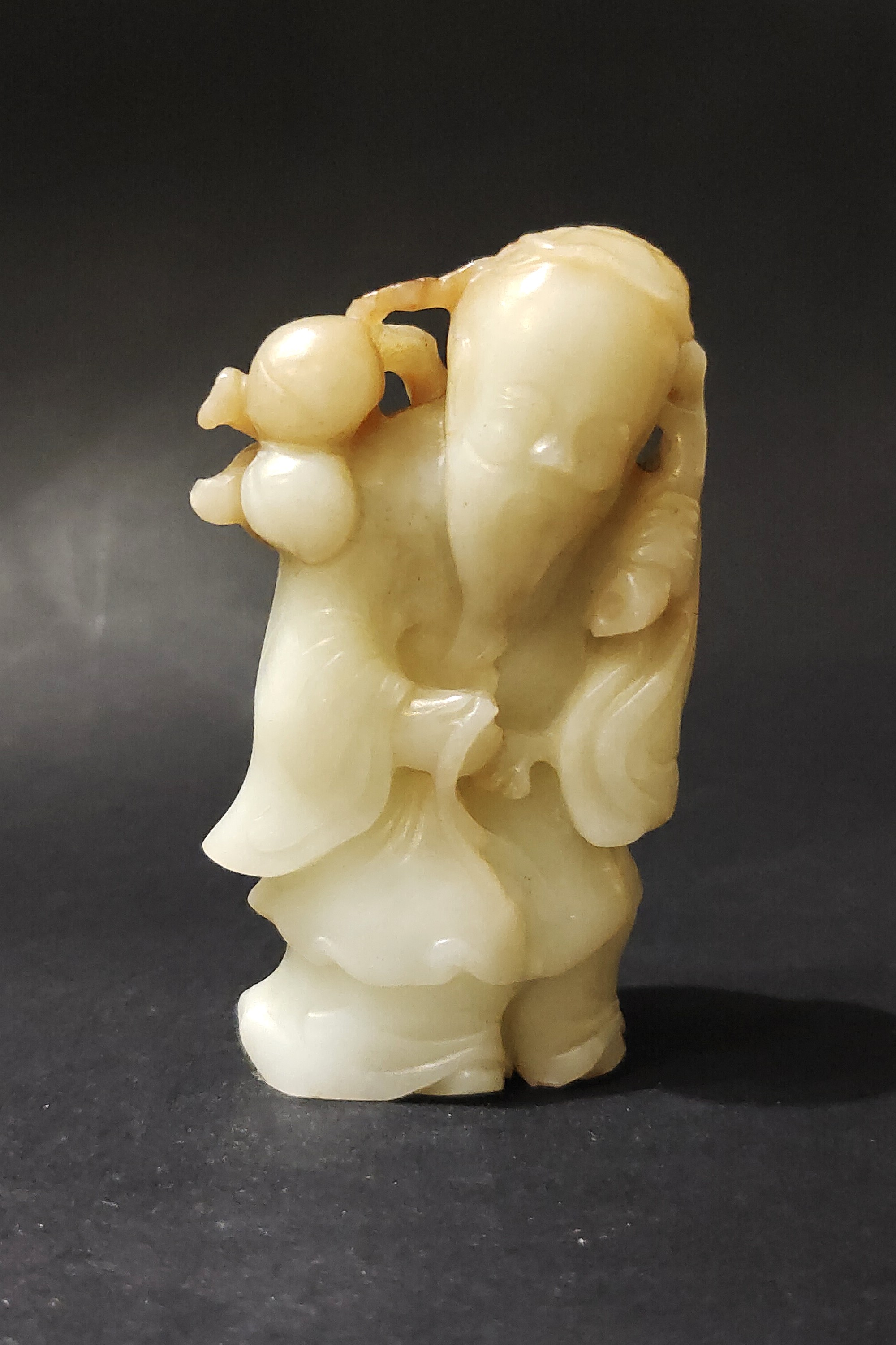 Small figure nephrite jade  of Shou lao Immortal - Circa 17/18° century 